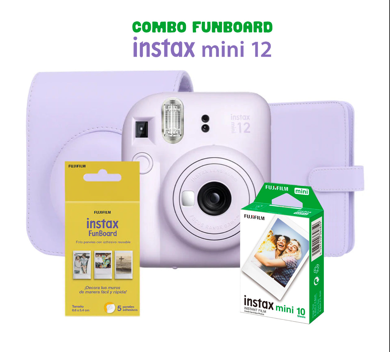 Combo Cámara Instax Mini 12 FunBoard
